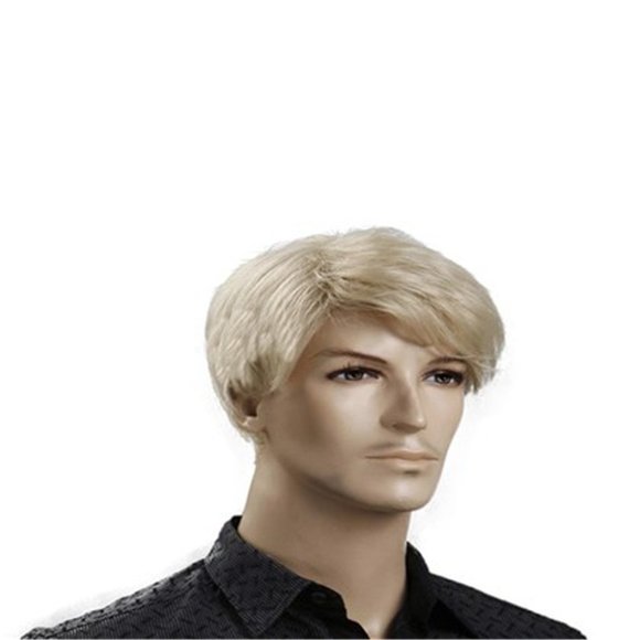 8" Short Straight Men's Blonde Color Wig Ken Costume Party Halloween - Picture 3 of 5